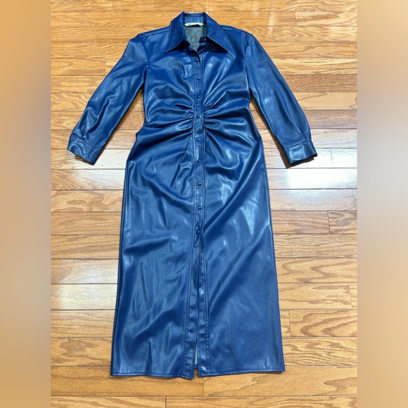 Zara Midi Leather Dress - M - Picture 3 of 5